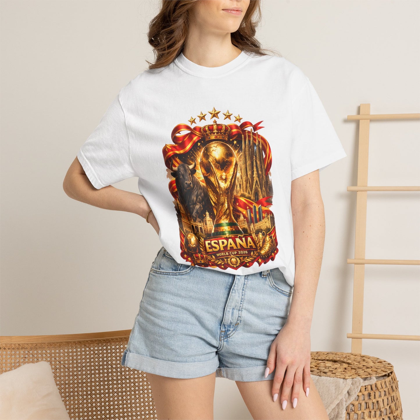 Spain Football World Cup 2026 'Reino Dorado' Iconic Elements | Premium Graphic Tee
