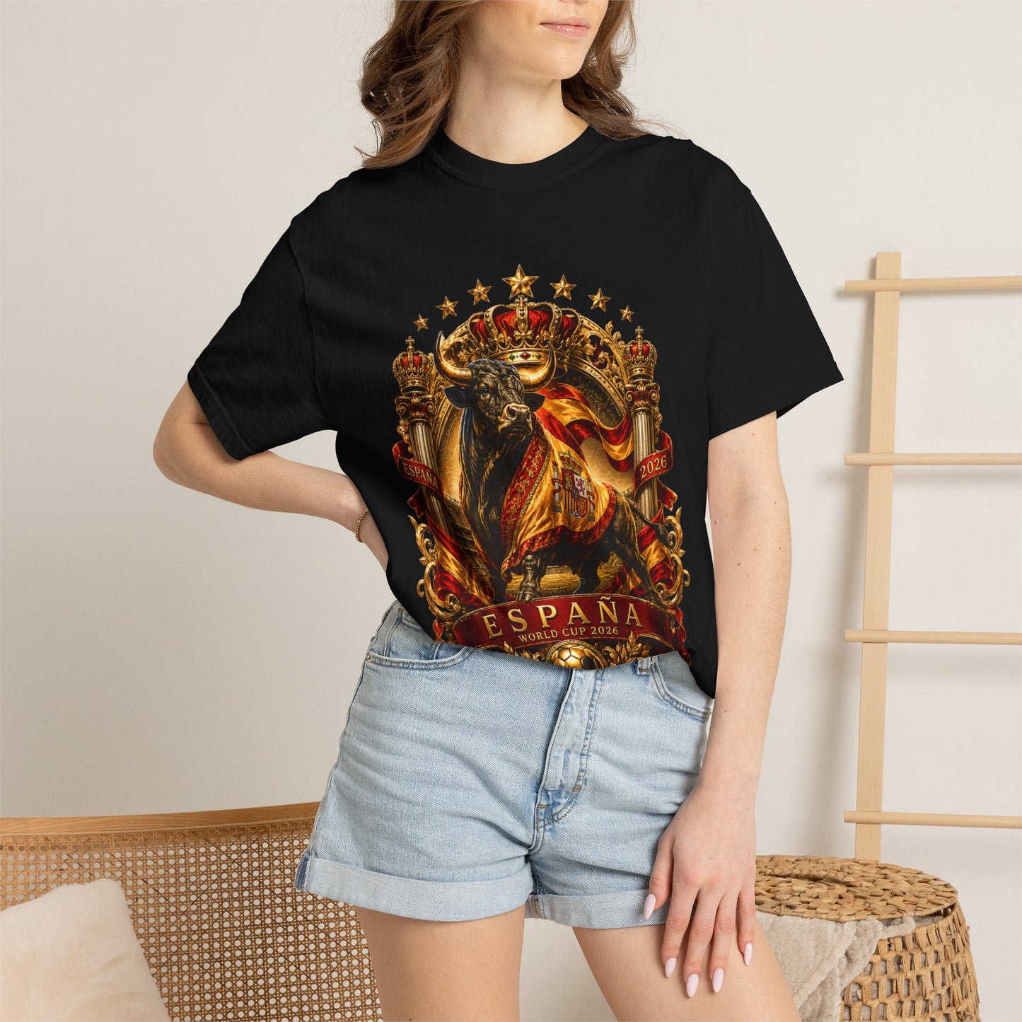 Spain Football World Cup 2026 'Toro de Oro' Imperial Crest | Premium Graphic Tee