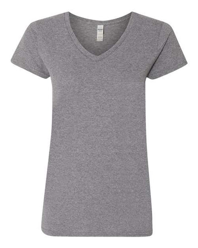 Gildan Women's Heavy Cotton V-Neck T-Shirt 2-Pack XL-Graphite-Navy