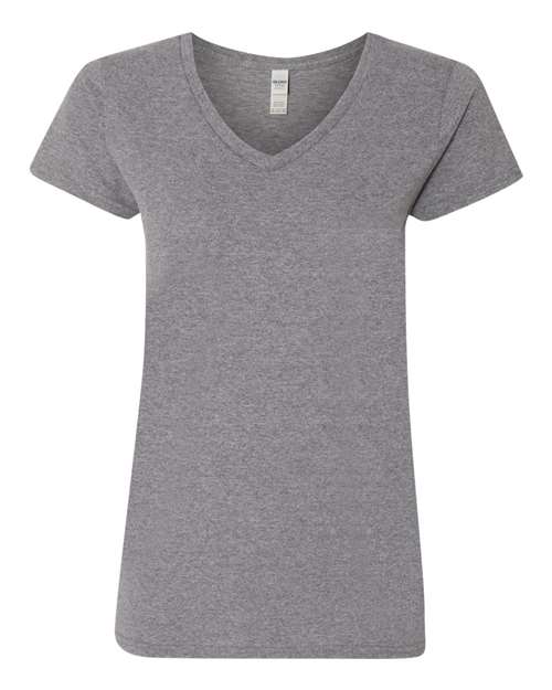 Gildan Women's Heavy Cotton V-Neck T-Shirt 2-Pack XL-Graphite-Navy