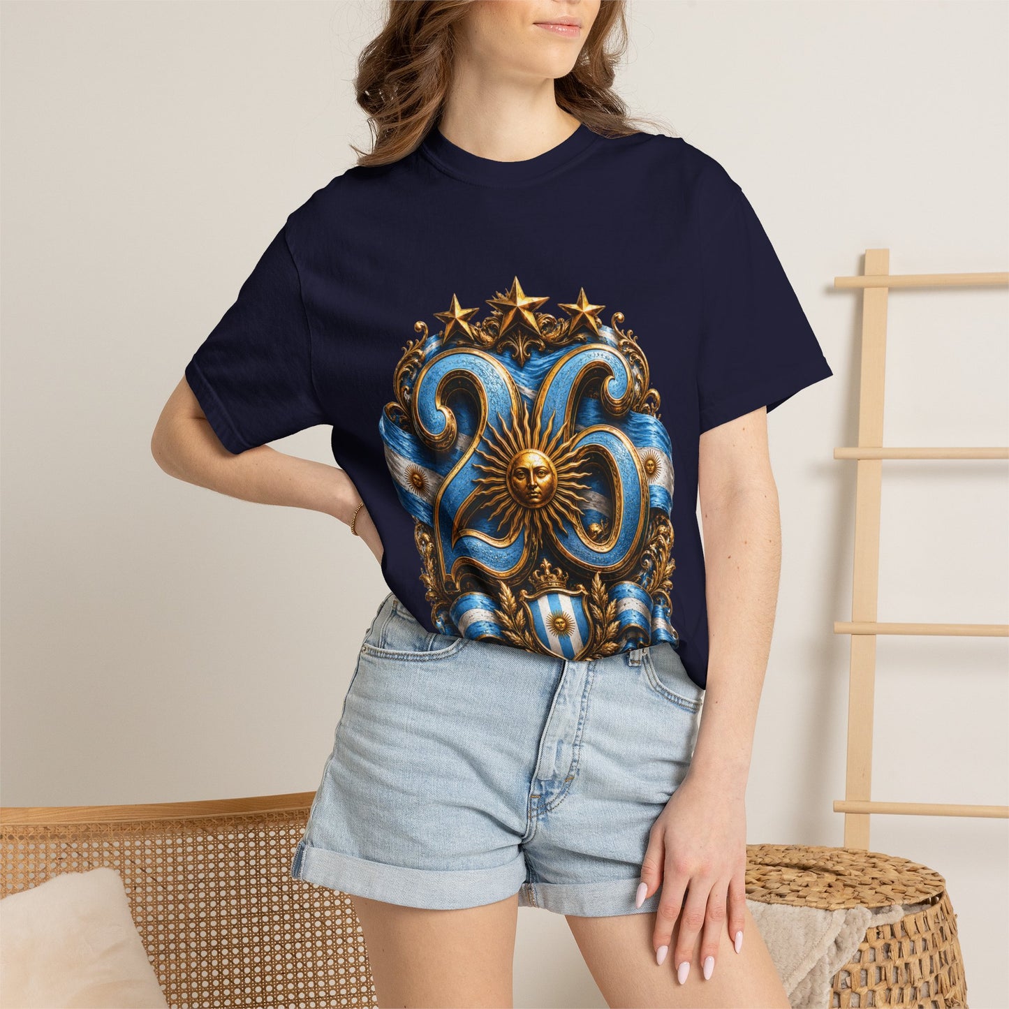 Argentina Football World Cup 2026 Celestial Monogram – Imperial Glory | Premium Summer Tee