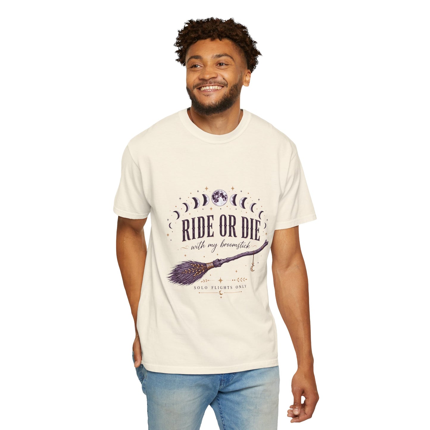 Ride Or Die With My Broomstick Celestial Witch | Premium Graphic Tee