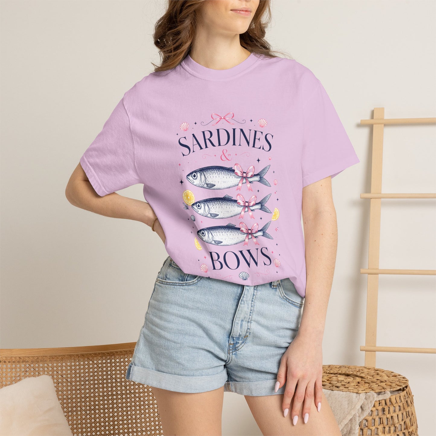 Sardines & Bows 'Mediterranean Social Club' Summer Graphic Tee – Coastal Coquette Aesthetic