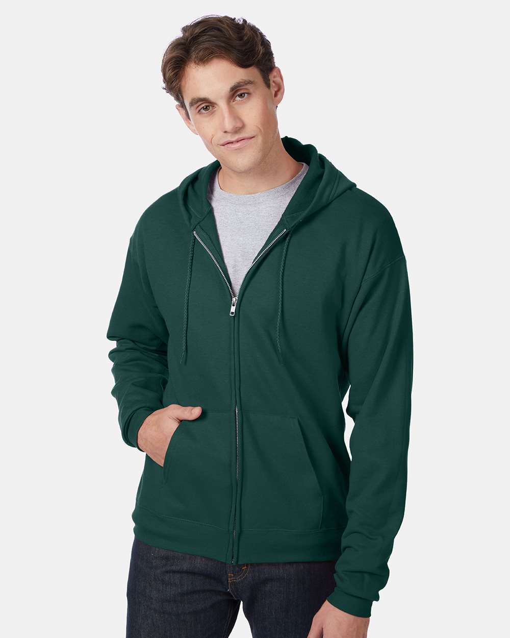 Unisex EcoSmartÂ® Full-Zip Hooded Sweatshirt