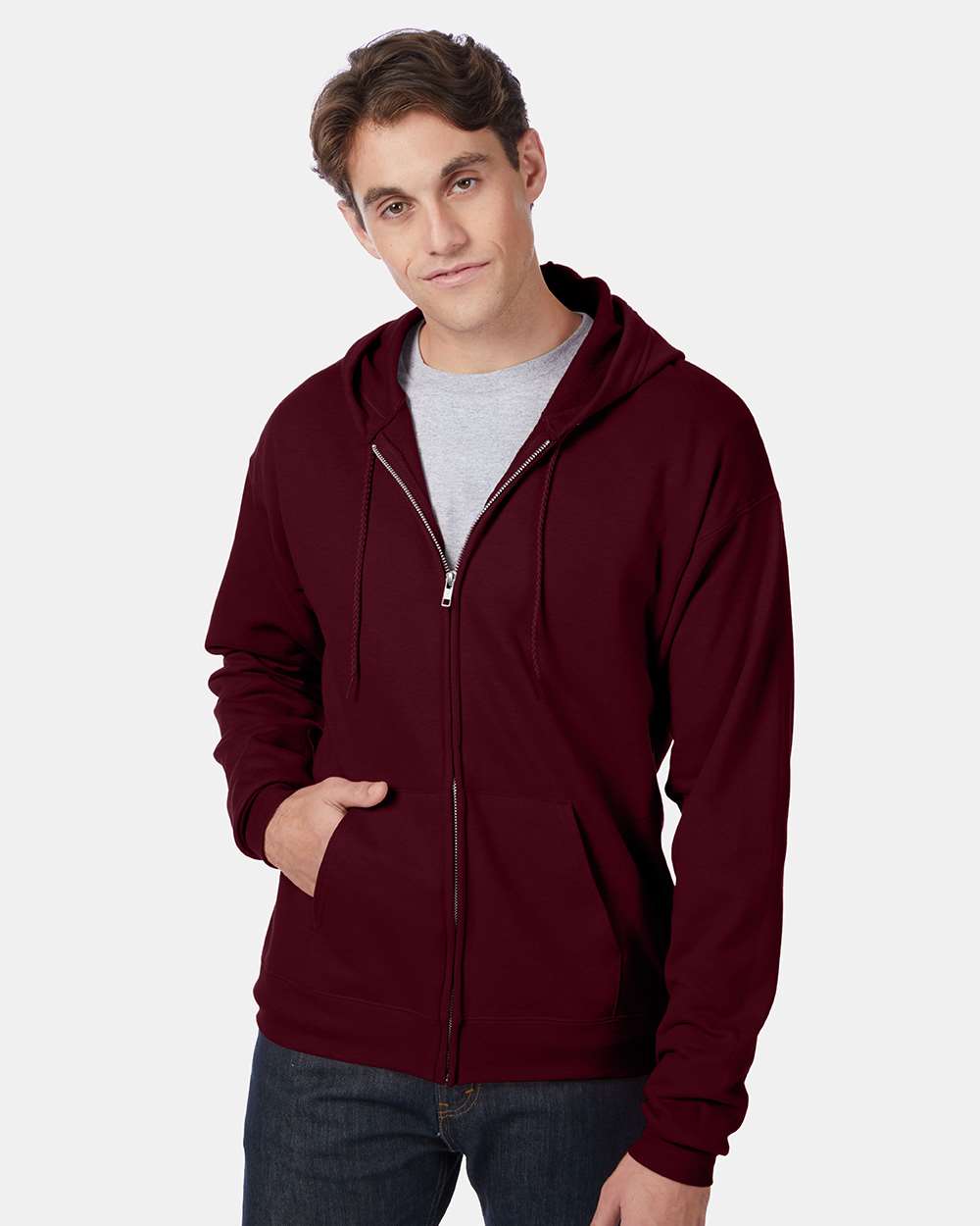 Unisex EcoSmartÂ® Full-Zip Hooded Sweatshirt