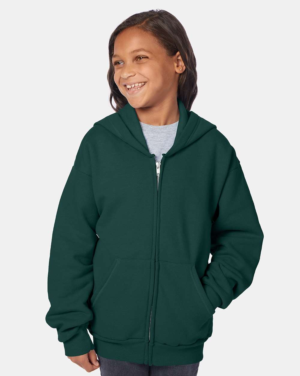 Youth EcoSmartÂ® Full-Zip Hooded Sweatshirt