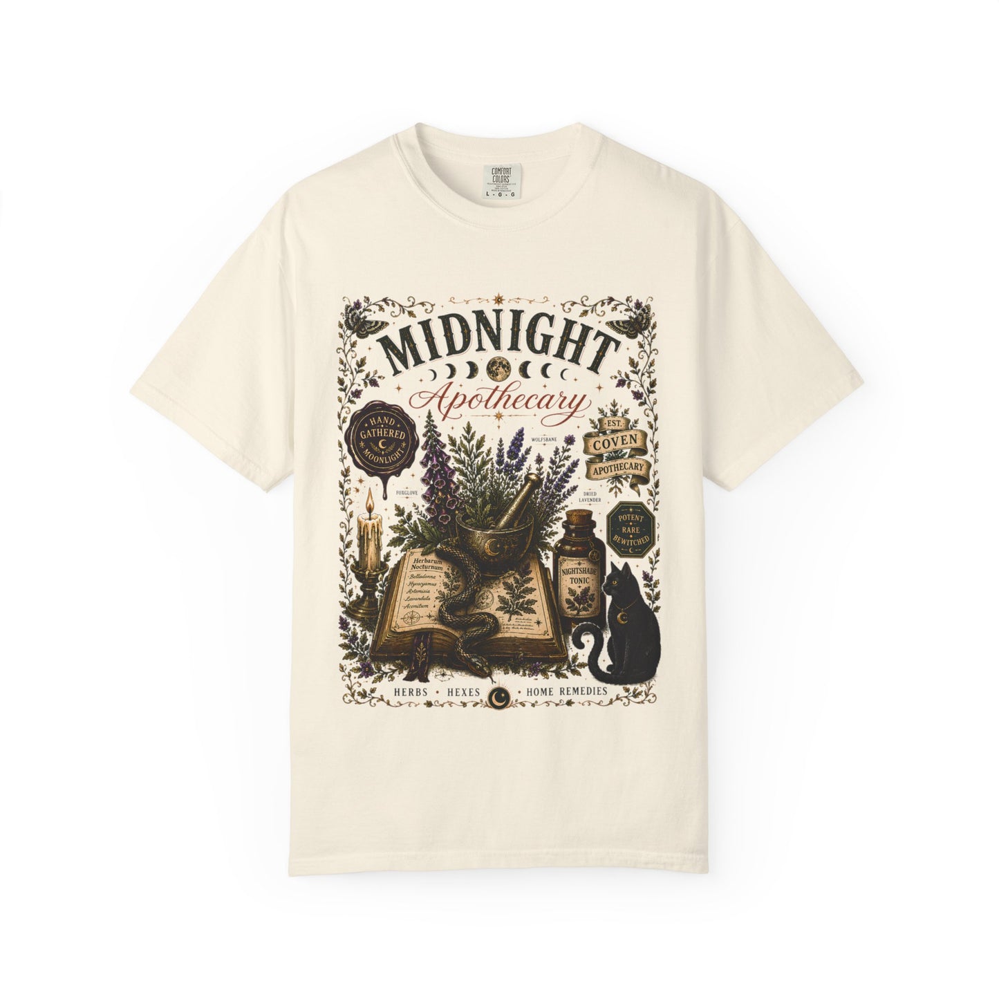 Midnight Apothecary Witchy Grimoire Halloween | Premium Graphic Tee
