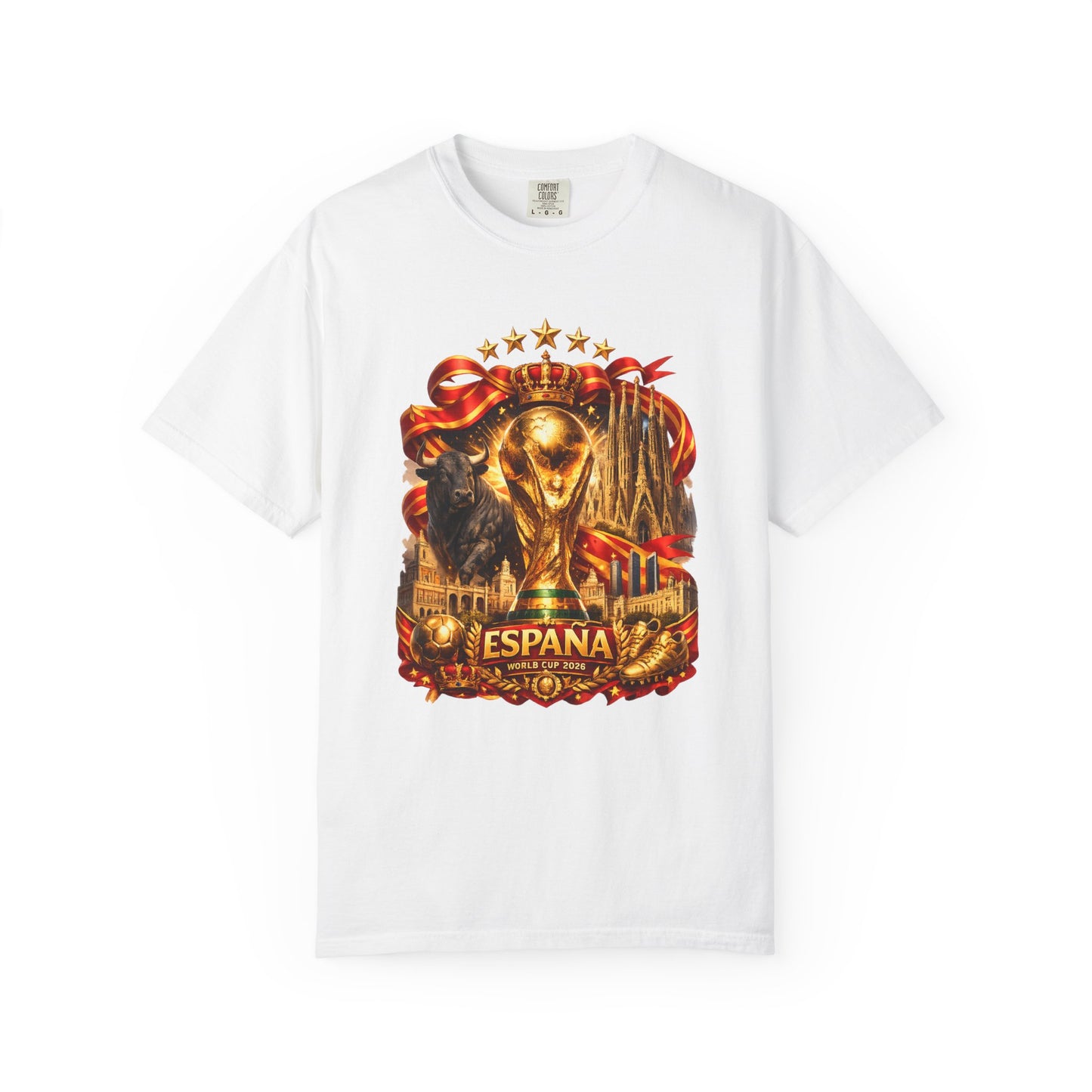 Spain Football World Cup 2026 'Reino Dorado' Iconic Elements | Premium Graphic Tee