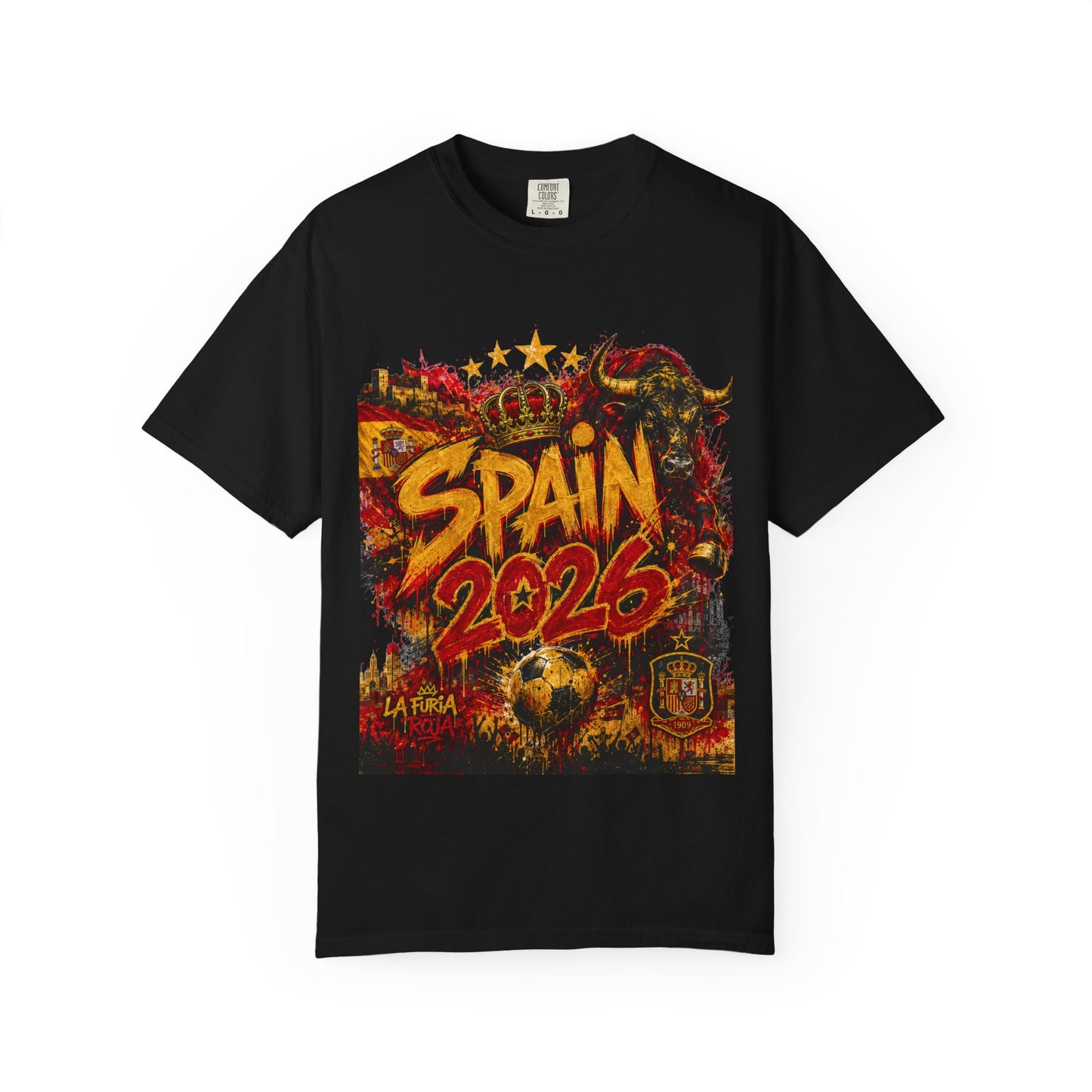 Spain Football World Cup 2026 'Fúria de Ouro' Graffiti Championship | Premium Graphic Tee