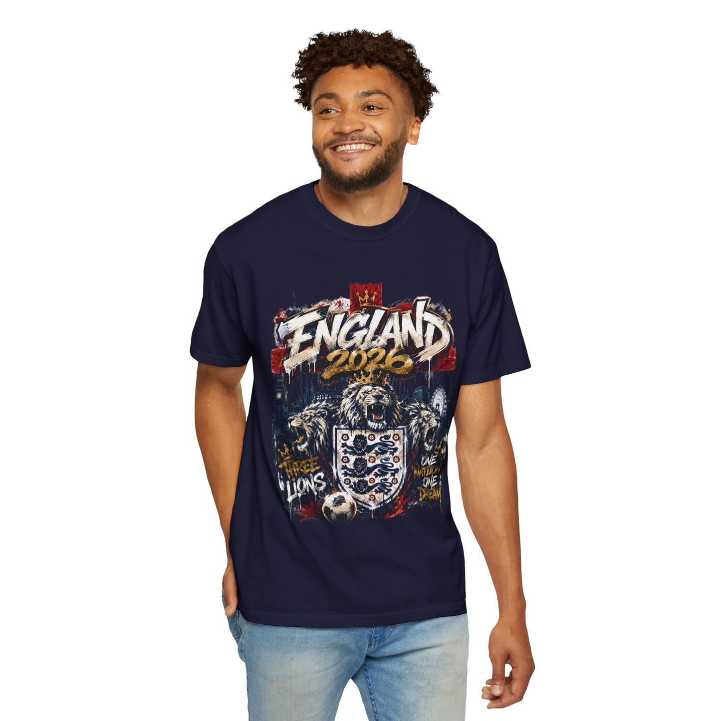 England Football 'Three Lions' Street Graffiti – World Cup 2026 | Premium Graphic Tee