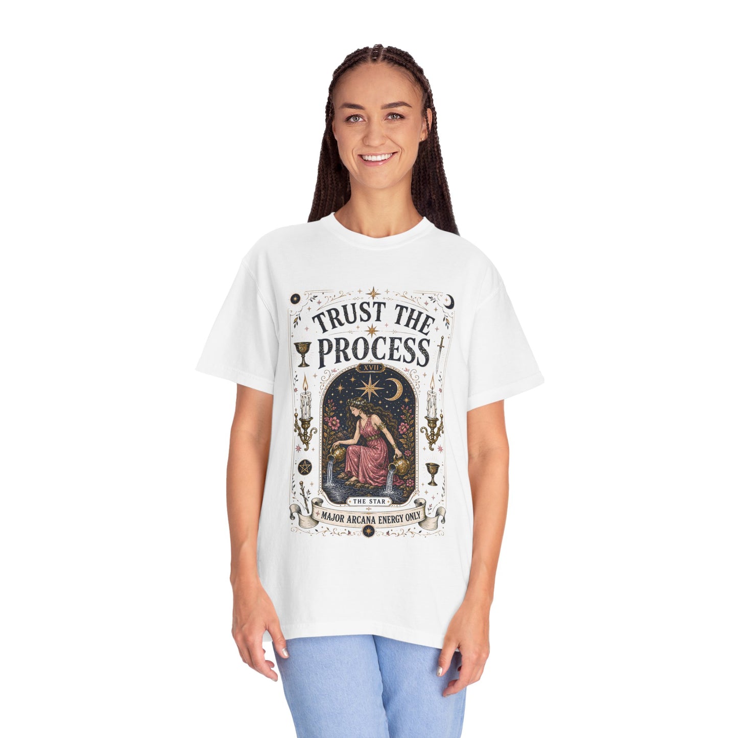 Trust The Process The Star Tarot Card Celestial Halloween | Premium Graphic Tee