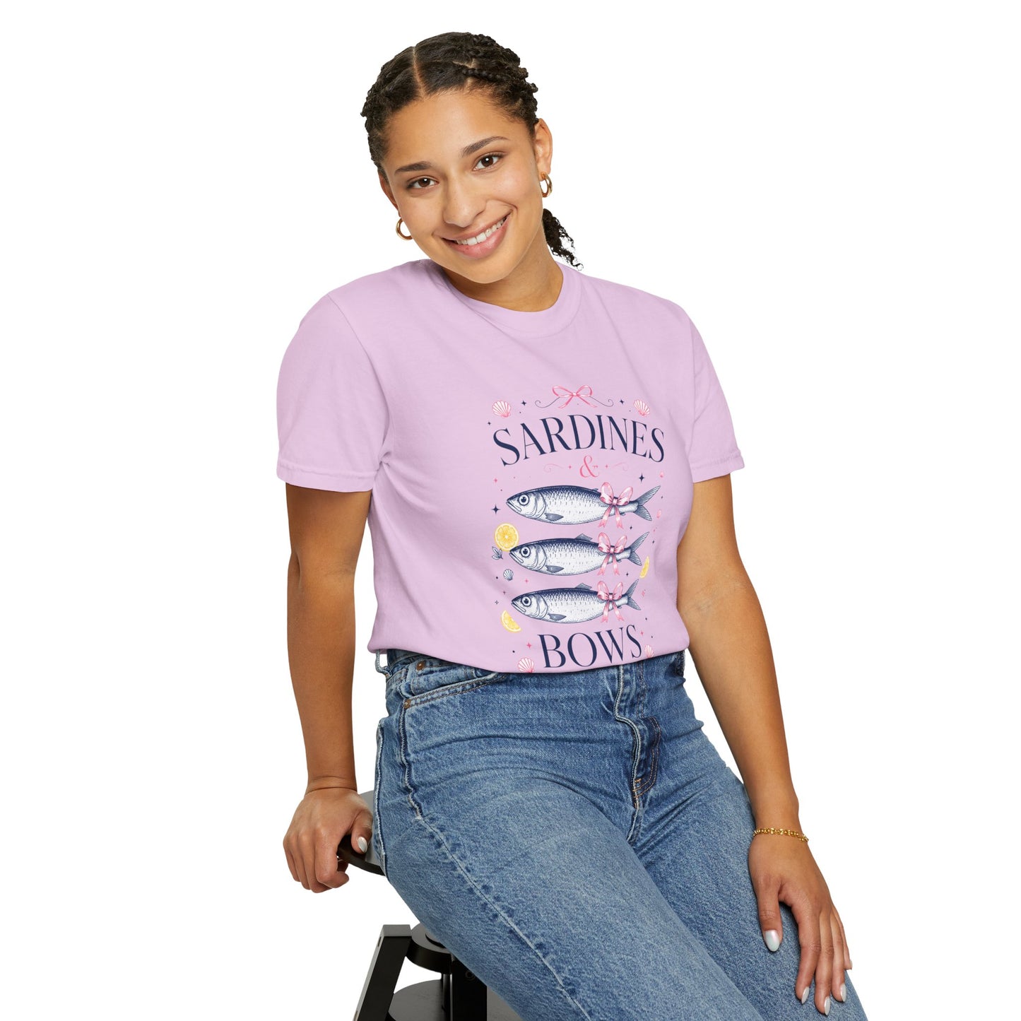 Sardines & Bows 'Mediterranean Social Club' Summer Graphic Tee – Coastal Coquette Aesthetic