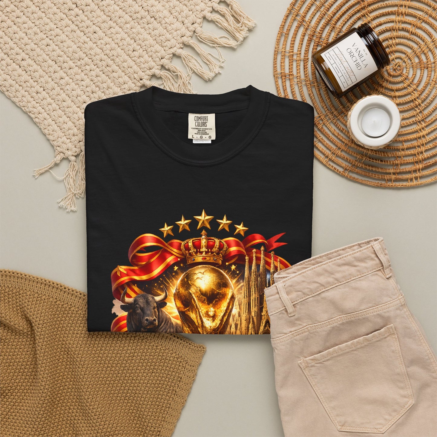 Spain Football World Cup 2026 'Reino Dorado' Iconic Elements | Premium Graphic Tee