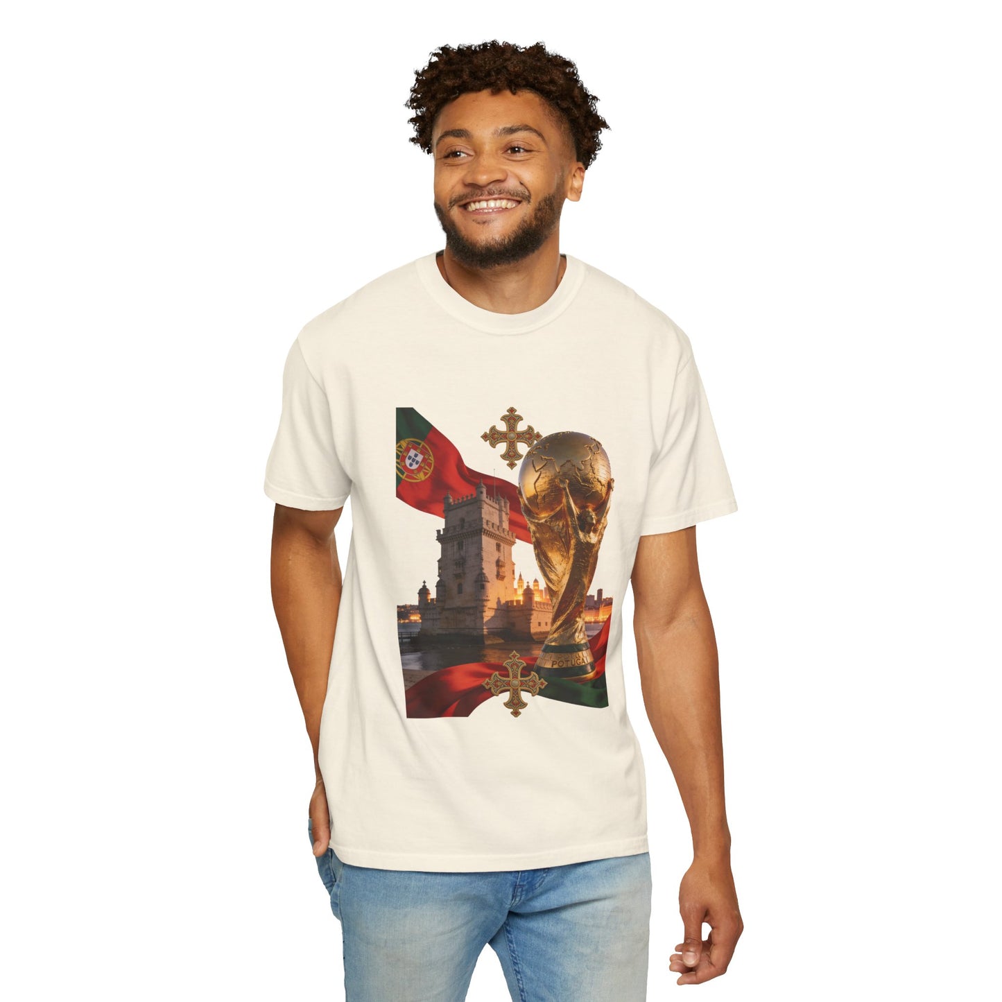 Portugal Football 'Torre de Belém' Majestic Trophy | Premium Graphic Tee