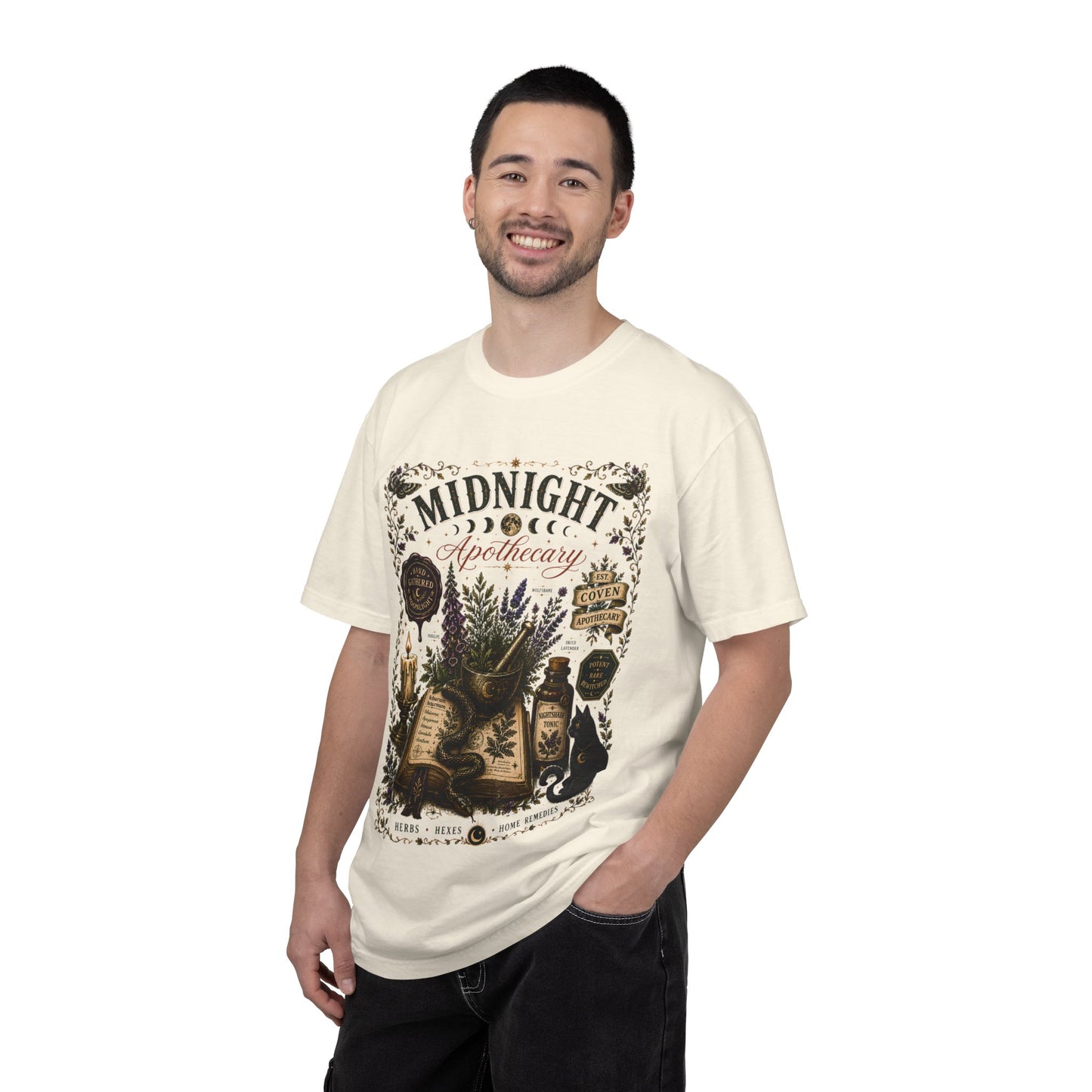 Midnight Apothecary Witchy Grimoire Halloween | Premium Graphic Tee