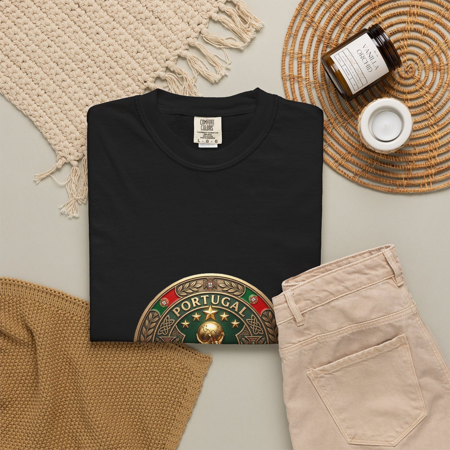 Portugal Football World Cup 2026 'Medalha de Honra' Round Medallion | Premium Graphic Tee