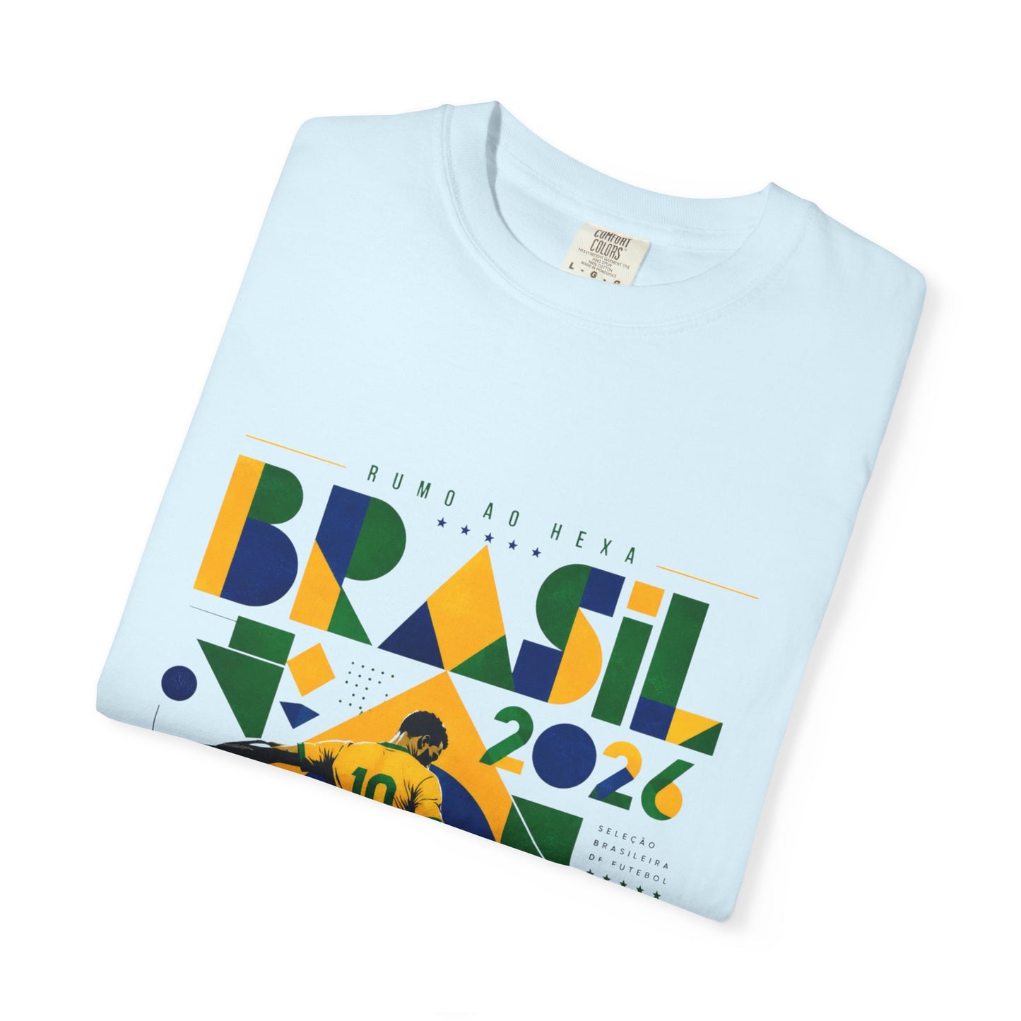 Brazil Rumo Ao Hexa World Cup 2026 T-Shirt PNG | Brasil 10 Geometric Soccer Graphic Tee | Copa Do Mundo Fan Gift