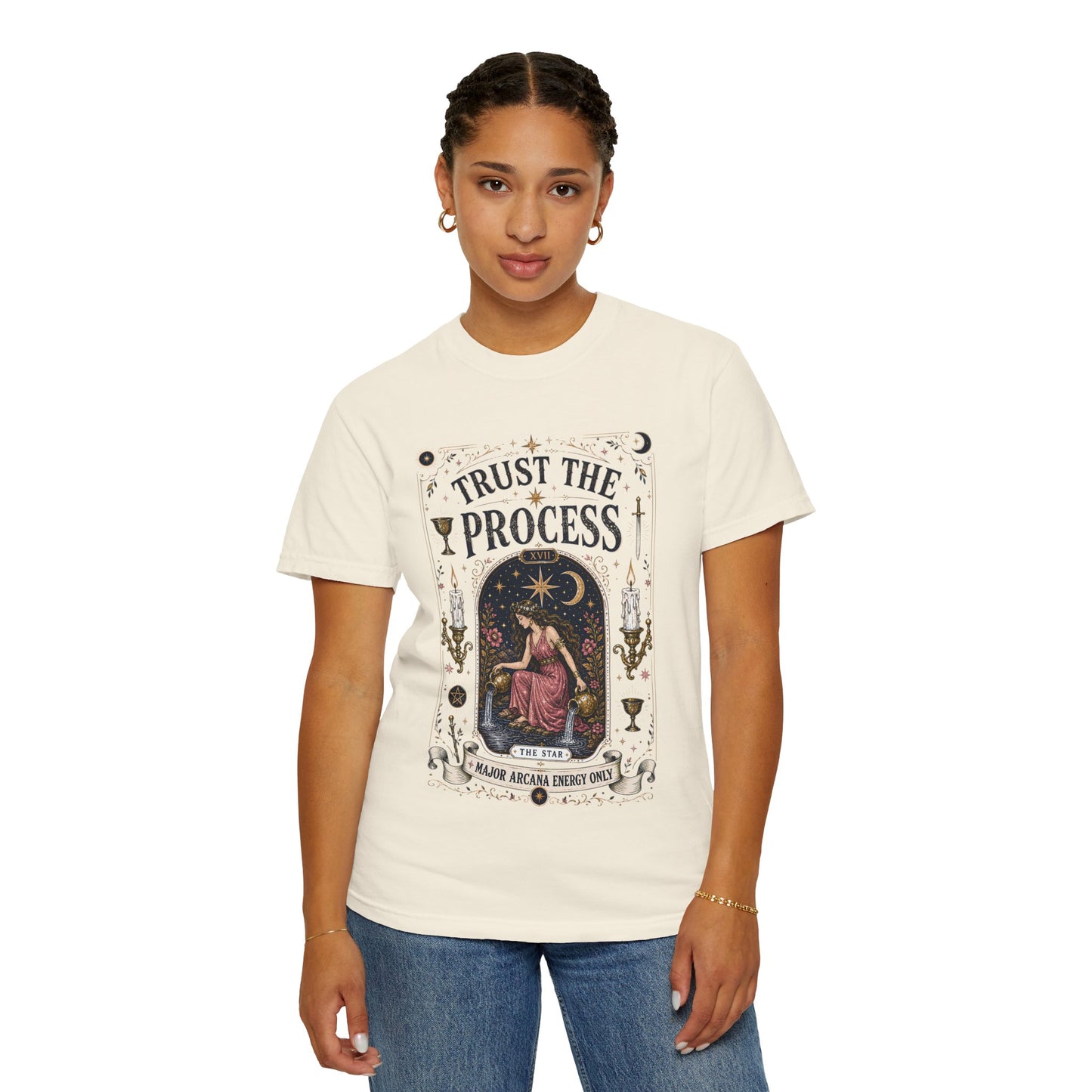 Trust The Process The Star Tarot Card Celestial Halloween | Premium Graphic Tee
