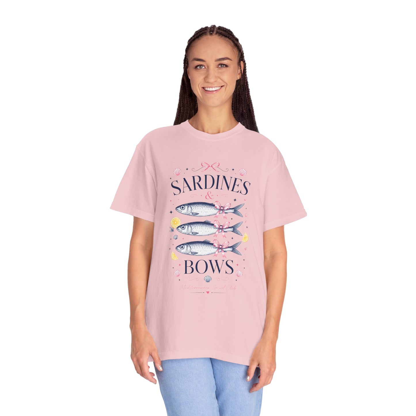 Sardines & Bows 'Mediterranean Social Club' Summer Graphic Tee – Coastal Coquette Aesthetic