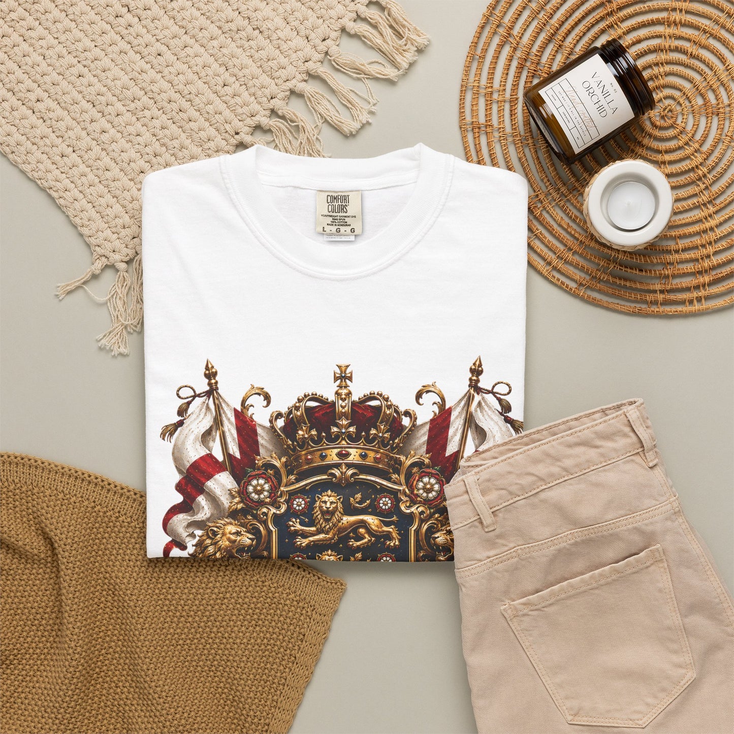 Imperial Three Lions Shield – England Football Baroque Heritage | Premium Graphic Tee