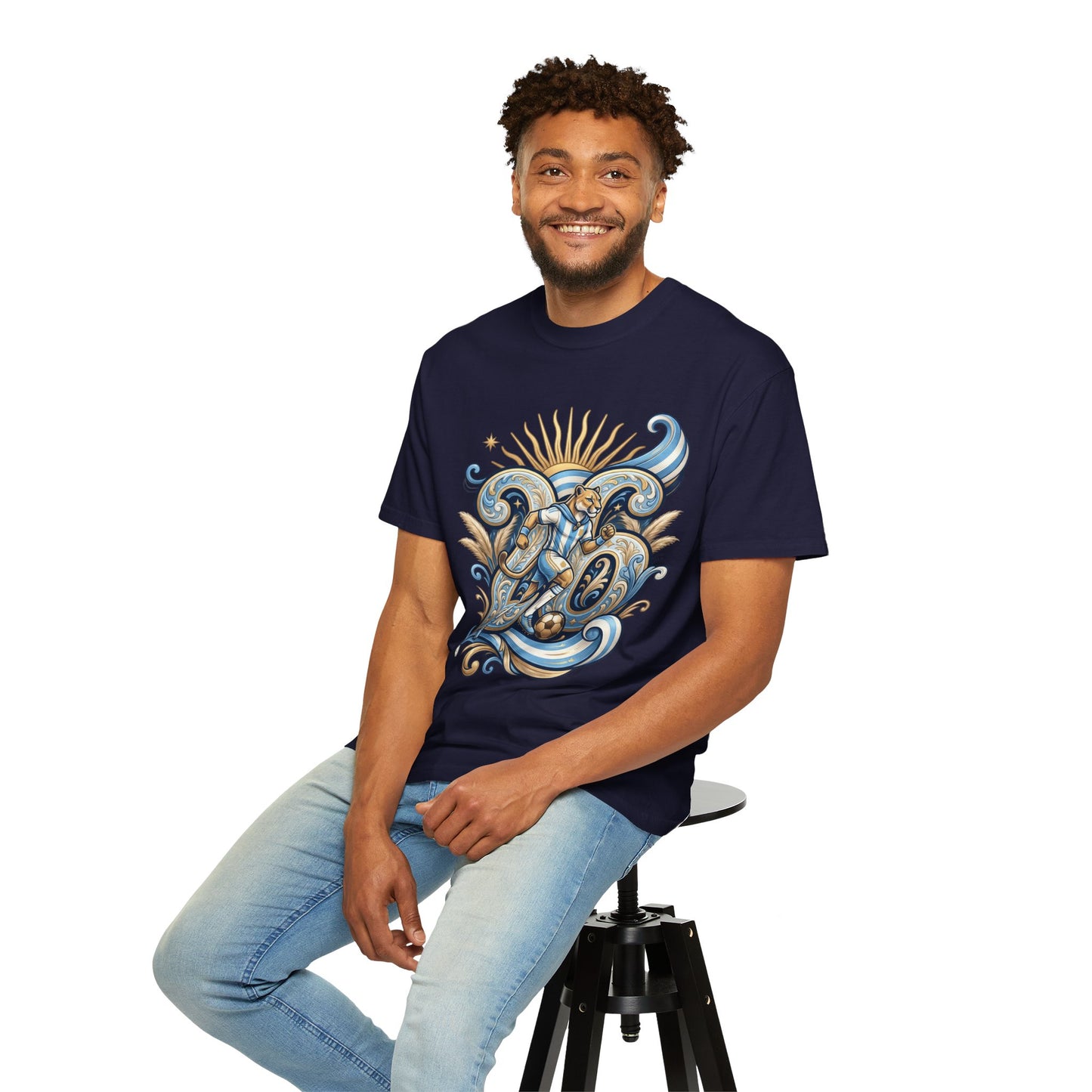 Argentina Football 'Puma de las Pampas' World Cup 2026 Filigree Monogram | Premium Graphic Tee