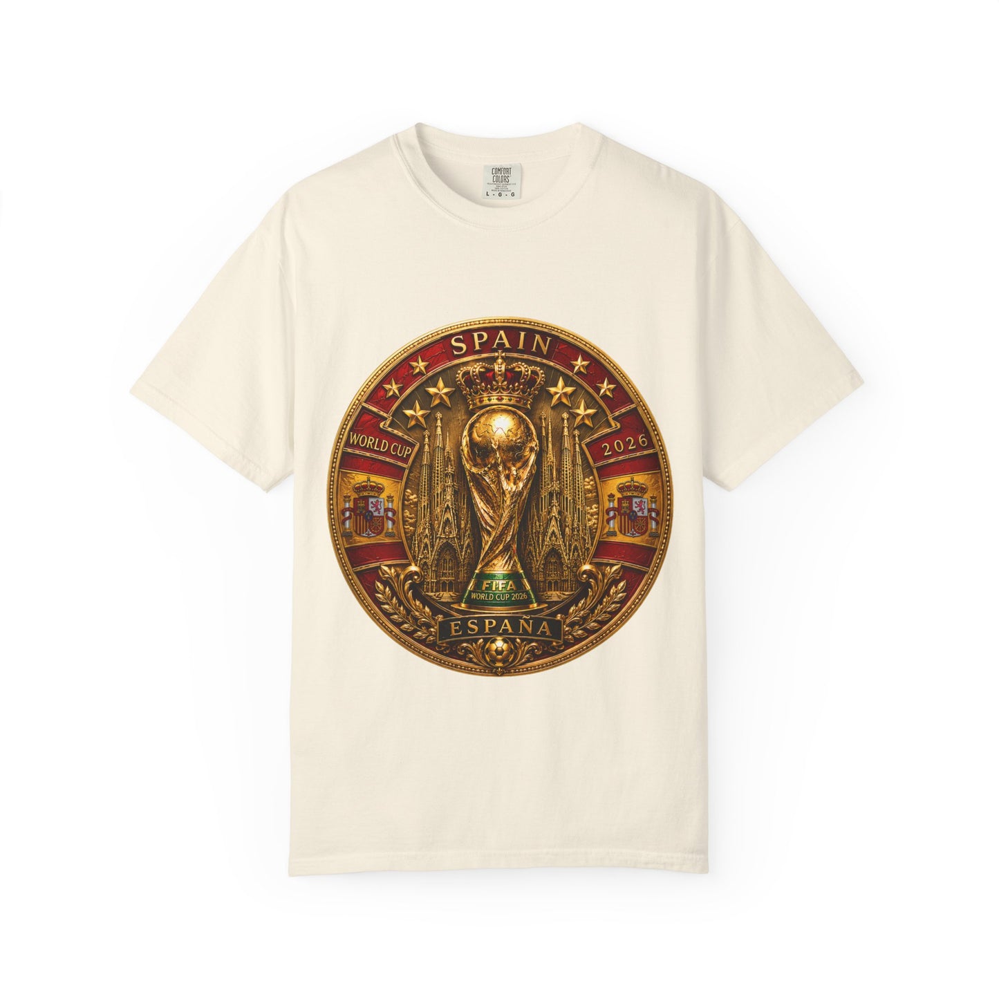 Spain Football World Cup 2026 'Medalha de Sagrada' Round Medallion | Premium Graphic Tee