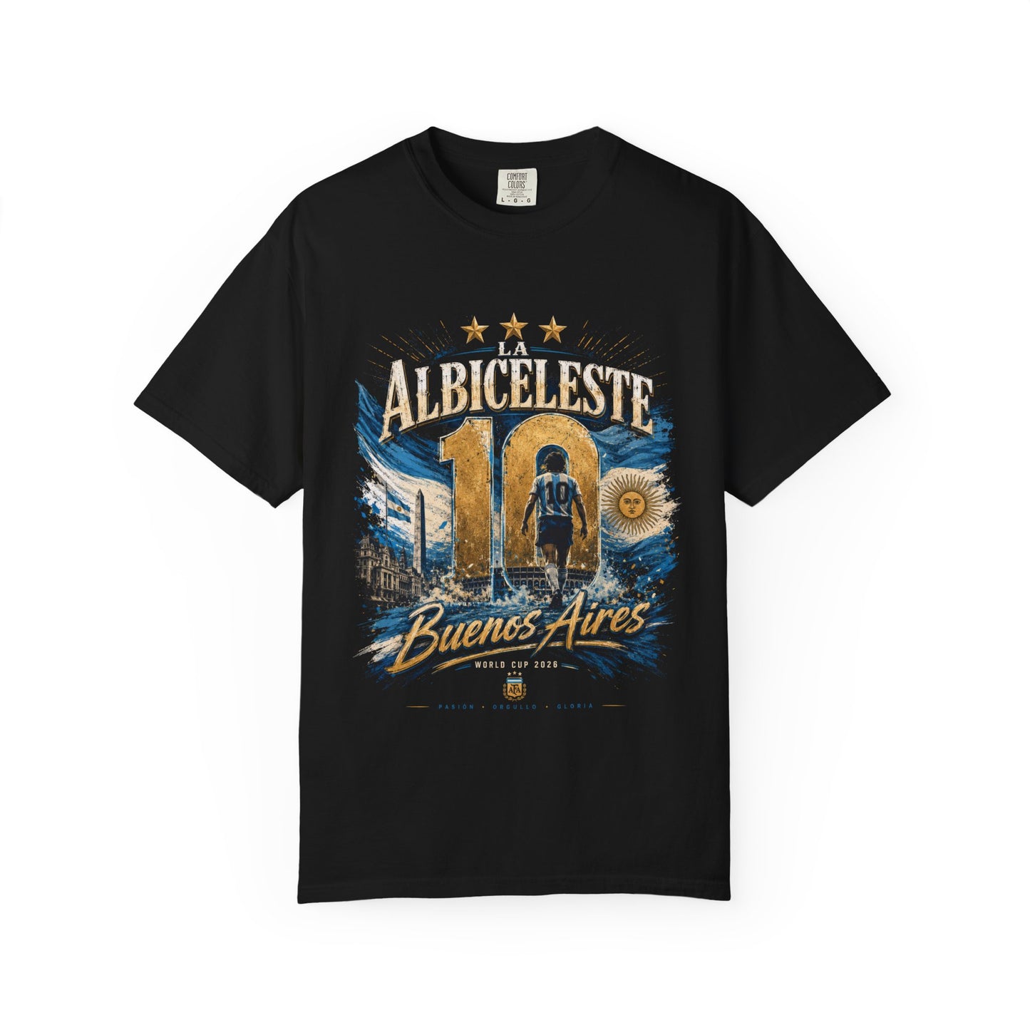 La Albiceleste Buenos Aires PNG | Argentina Number 10 World Cup 2026 Soccer Graphic Design File | AFA Fan Shirt