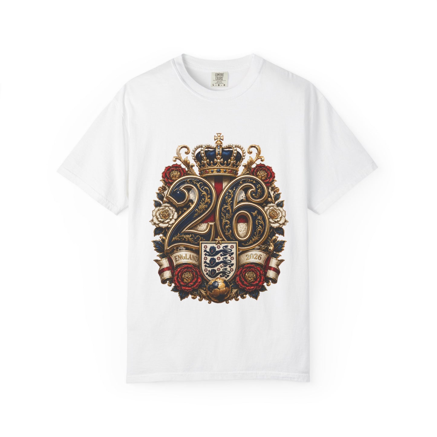 England Football '26 Baroque Monogram – Three Lions | Premium Graphic Tee