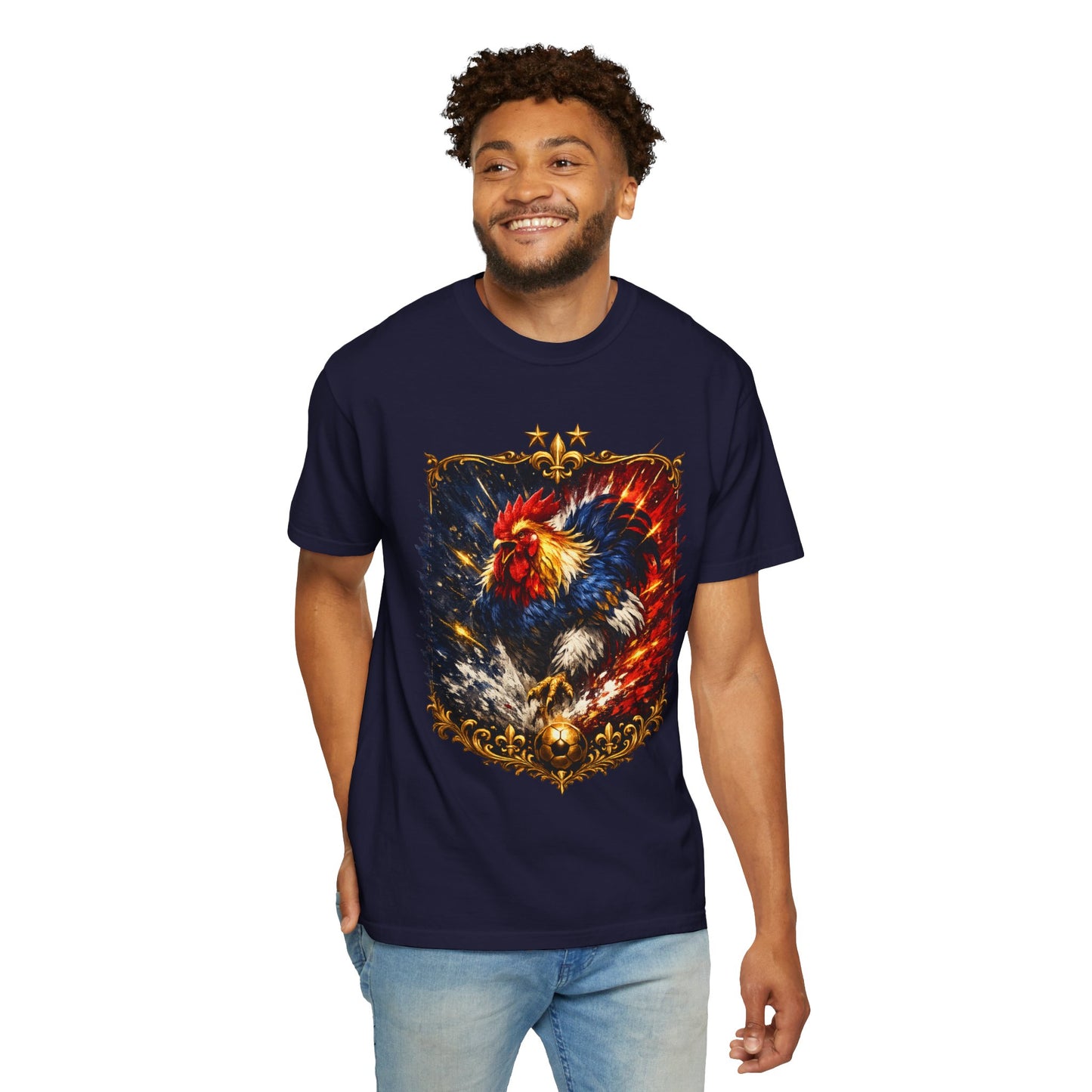 France Football Gallic Rooster Kinetic Shield – Golden Glory | Premium Graphic Tee