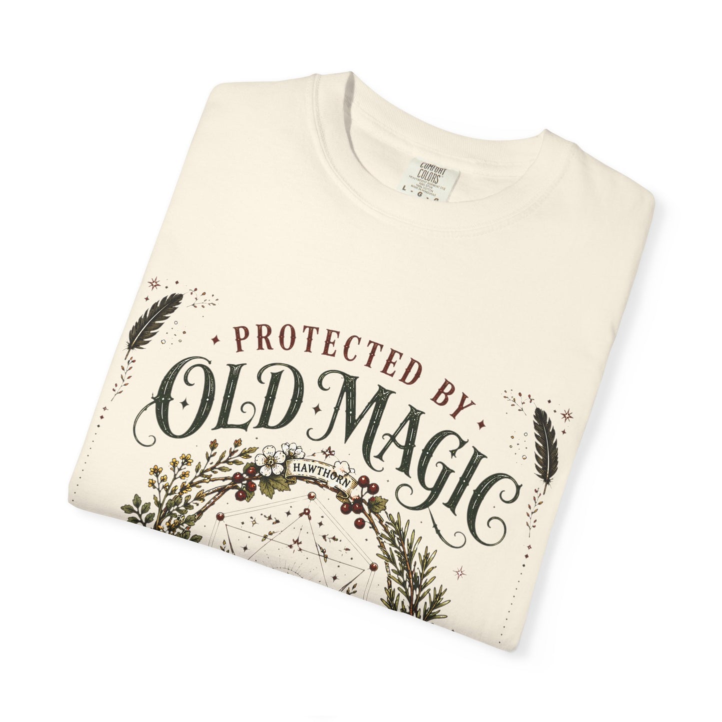 Protected By Old Magic Warding Wreath Halloween | Premium Graphic Tee