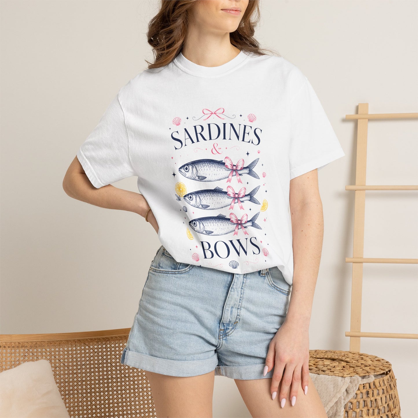 Sardines & Bows 'Mediterranean Social Club' Summer Graphic Tee – Coastal Coquette Aesthetic