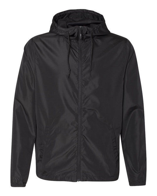Independent Trading Co. - Lightweight Windbreaker Full-Zip Jacket - EXP54LWZ - XL - Black