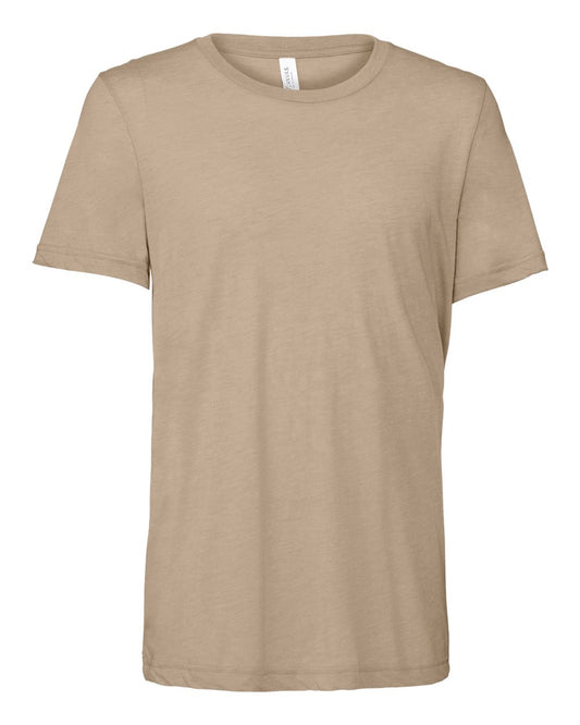 Bella Canvas Mens Triblend Crew Tee T Shirt, Tan Triblend, Large US