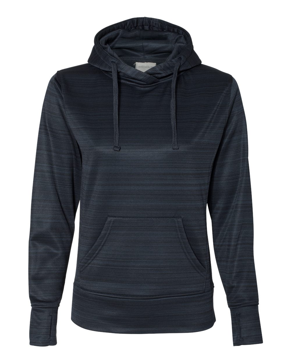 J. America 8662 Women Odyssey Striped Performance Fleece Lapover Hooded Sweatshirt