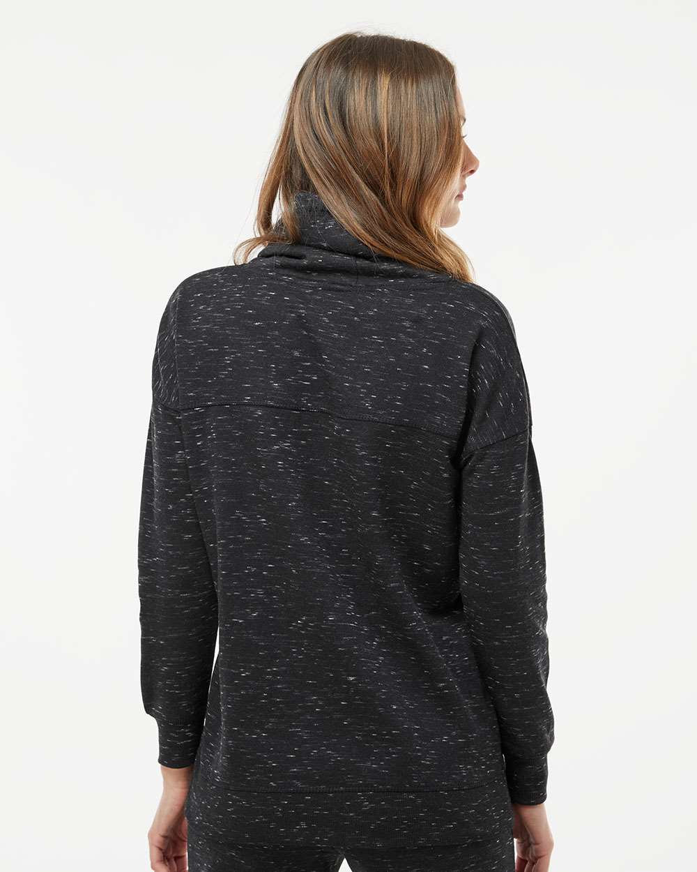 WomenÂ’s MÃ©lange Fleece Cowl Neck Sweatshirt