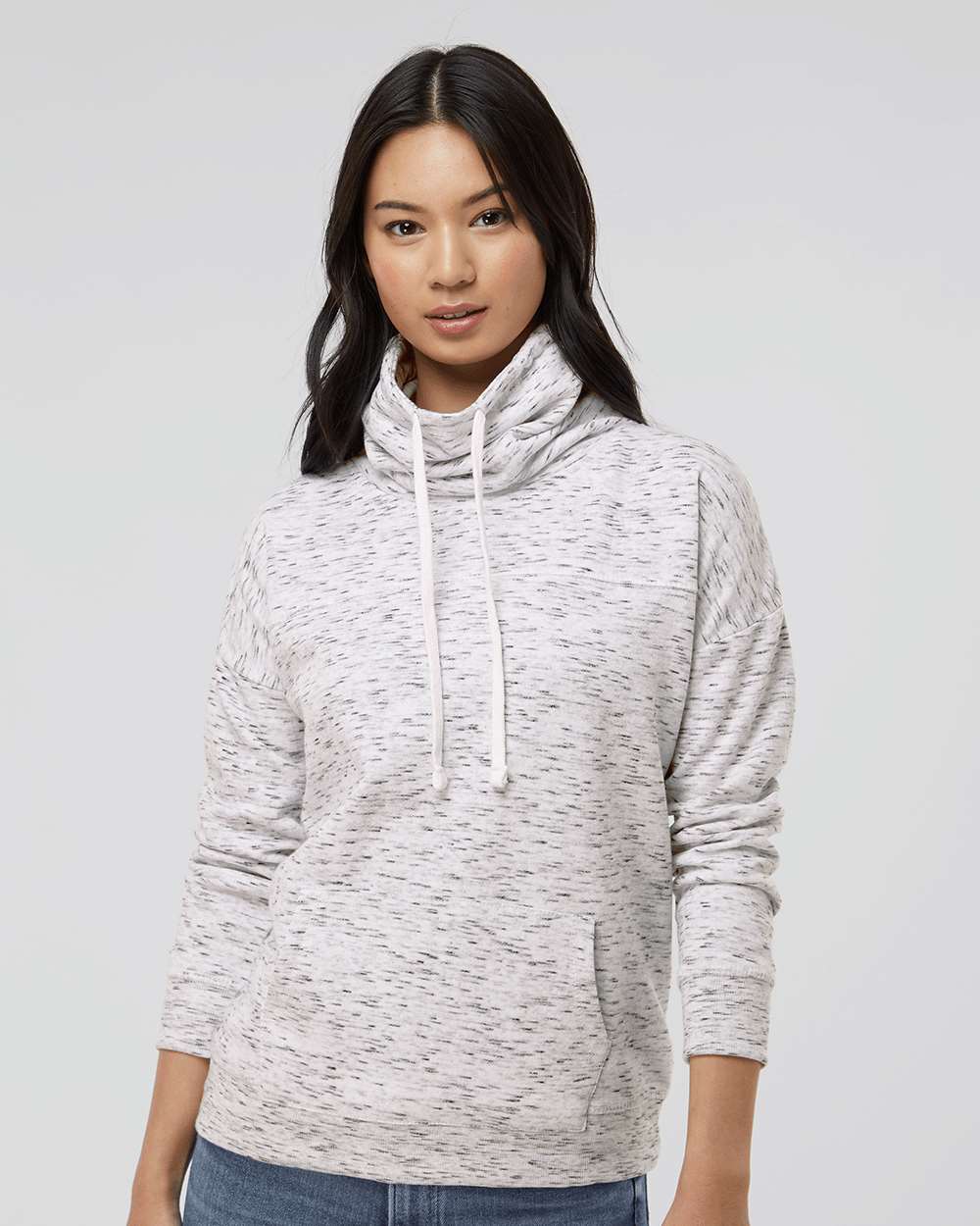 WomenÂ’s MÃ©lange Fleece Cowl Neck Sweatshirt