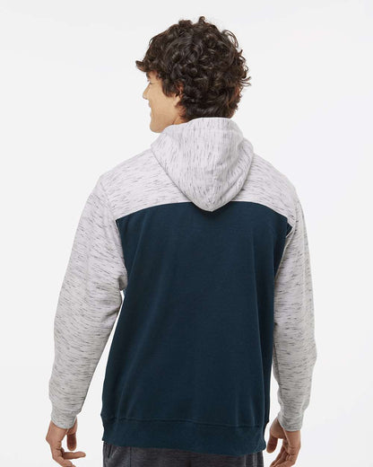 Men's MÃ©lange Fleece Colorblocked Hooded Sweatshirt