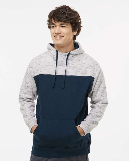 Men's MÃ©lange Fleece Colorblocked Hooded Sweatshirt