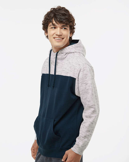 Men's MÃ©lange Fleece Colorblocked Hooded Sweatshirt