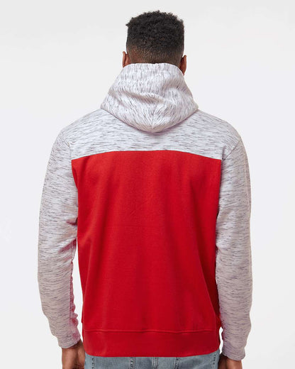 Men's MÃ©lange Fleece Colorblocked Hooded Sweatshirt