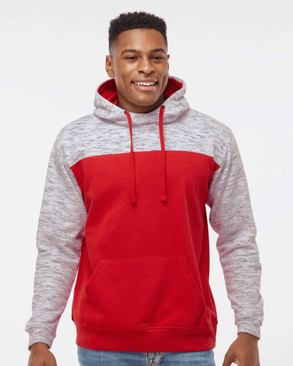 Men's MÃ©lange Fleece Colorblocked Hooded Sweatshirt