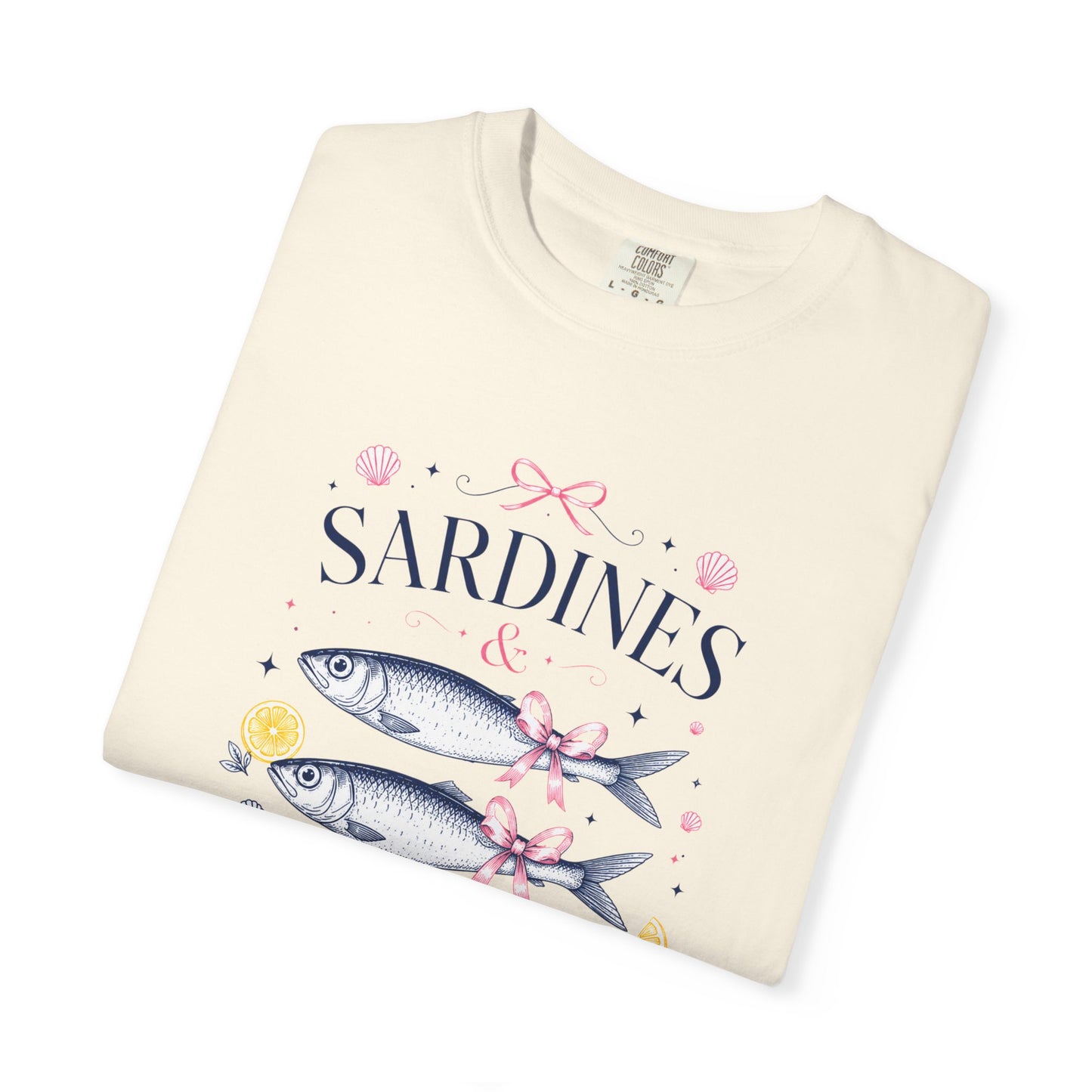 Sardines & Bows 'Mediterranean Social Club' Summer Graphic Tee – Coastal Coquette Aesthetic