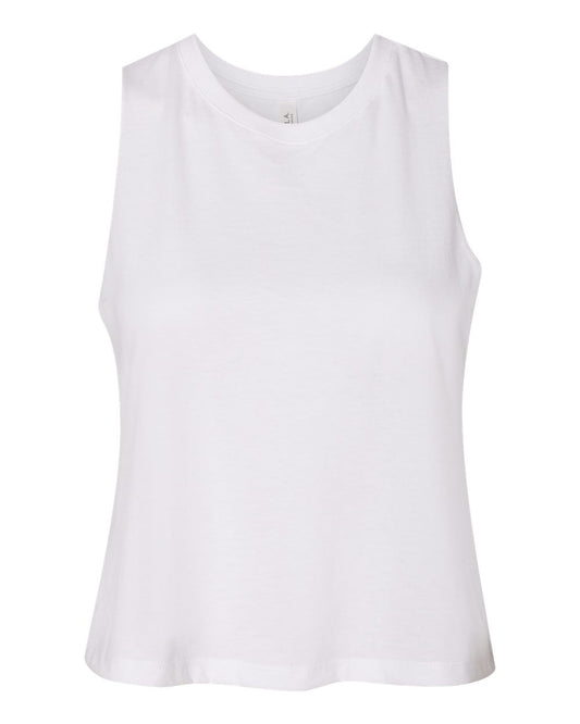 Bella Canvas Womens Sueded Crop Tank T Shirt, White, Medium US