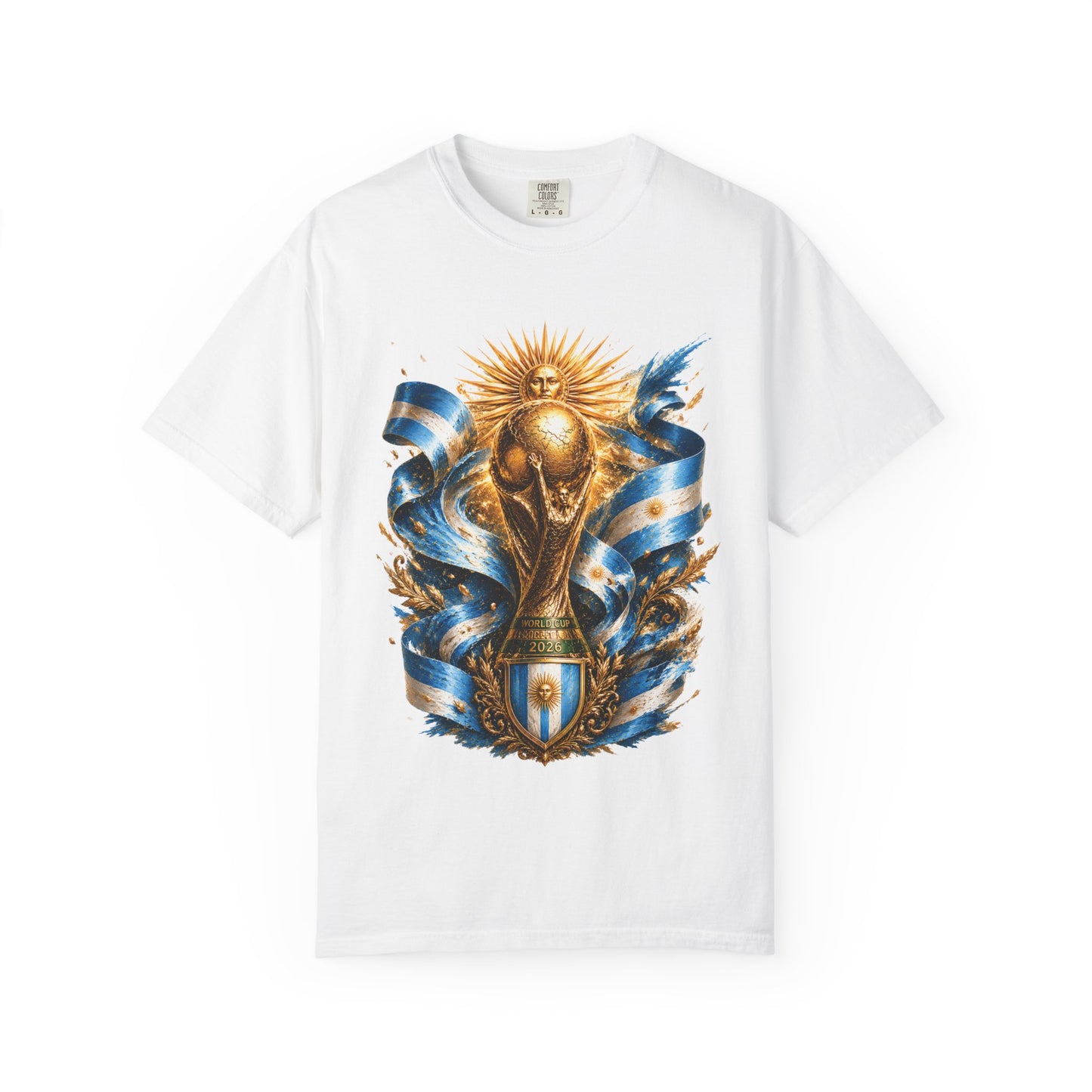 Argentina Football World Cup 2026 Radiant Trophy Shield – Celestial Glory | Premium Summer Tee