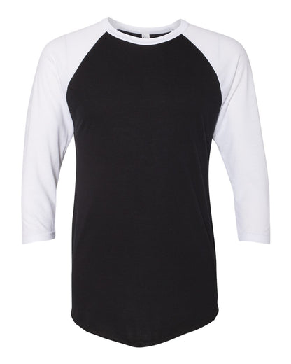 American Apparel BB453W 50/50 Raglan Three-Quarter Sleeve Tee