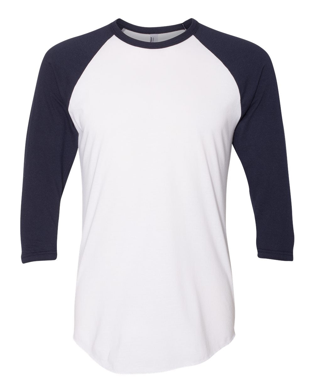 American Apparel BB453W 50/50 Raglan Three-Quarter Sleeve Tee