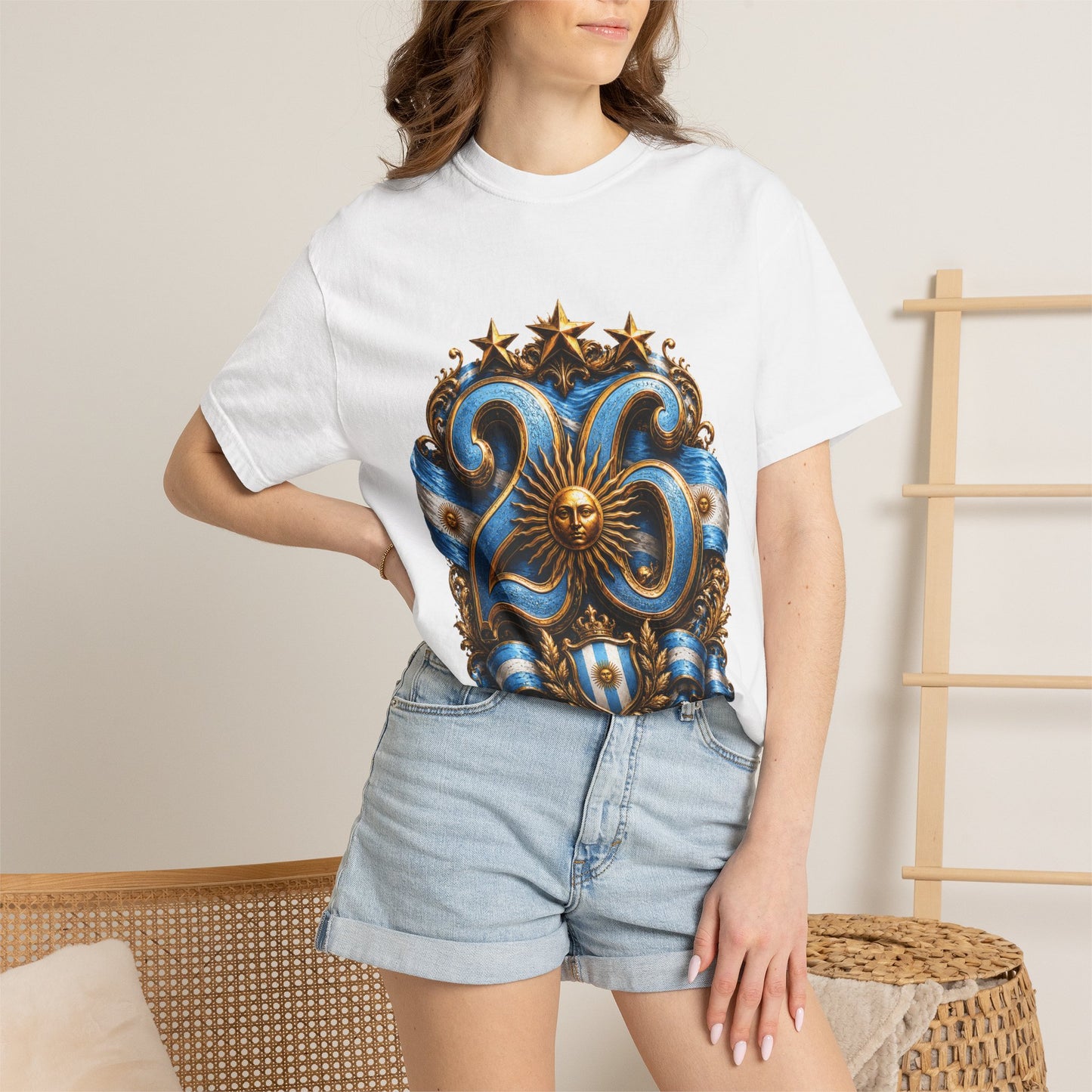 Argentina Football World Cup 2026 Celestial Monogram – Imperial Glory | Premium Summer Tee