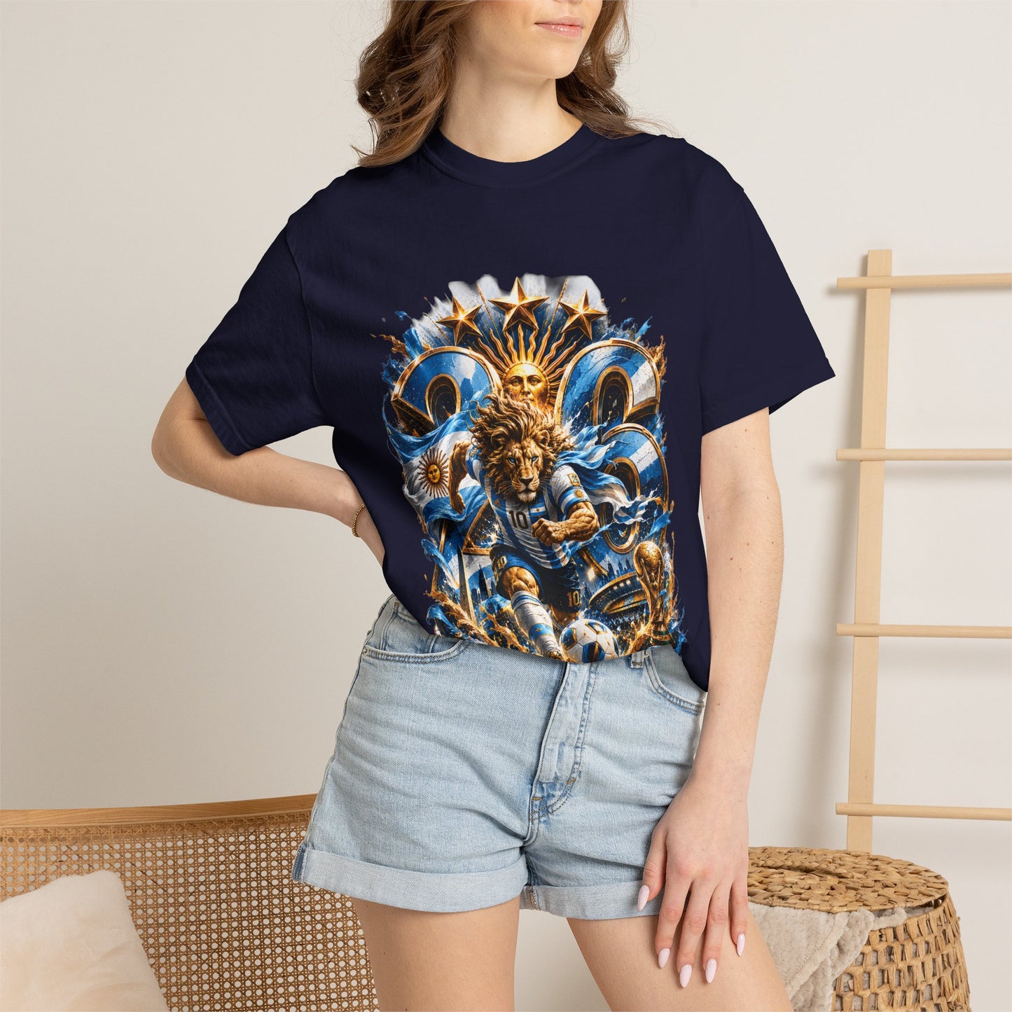 Argentina Football 'Leon de la Patria' World Cup 2026 Monogram – Premium Graphic Tee