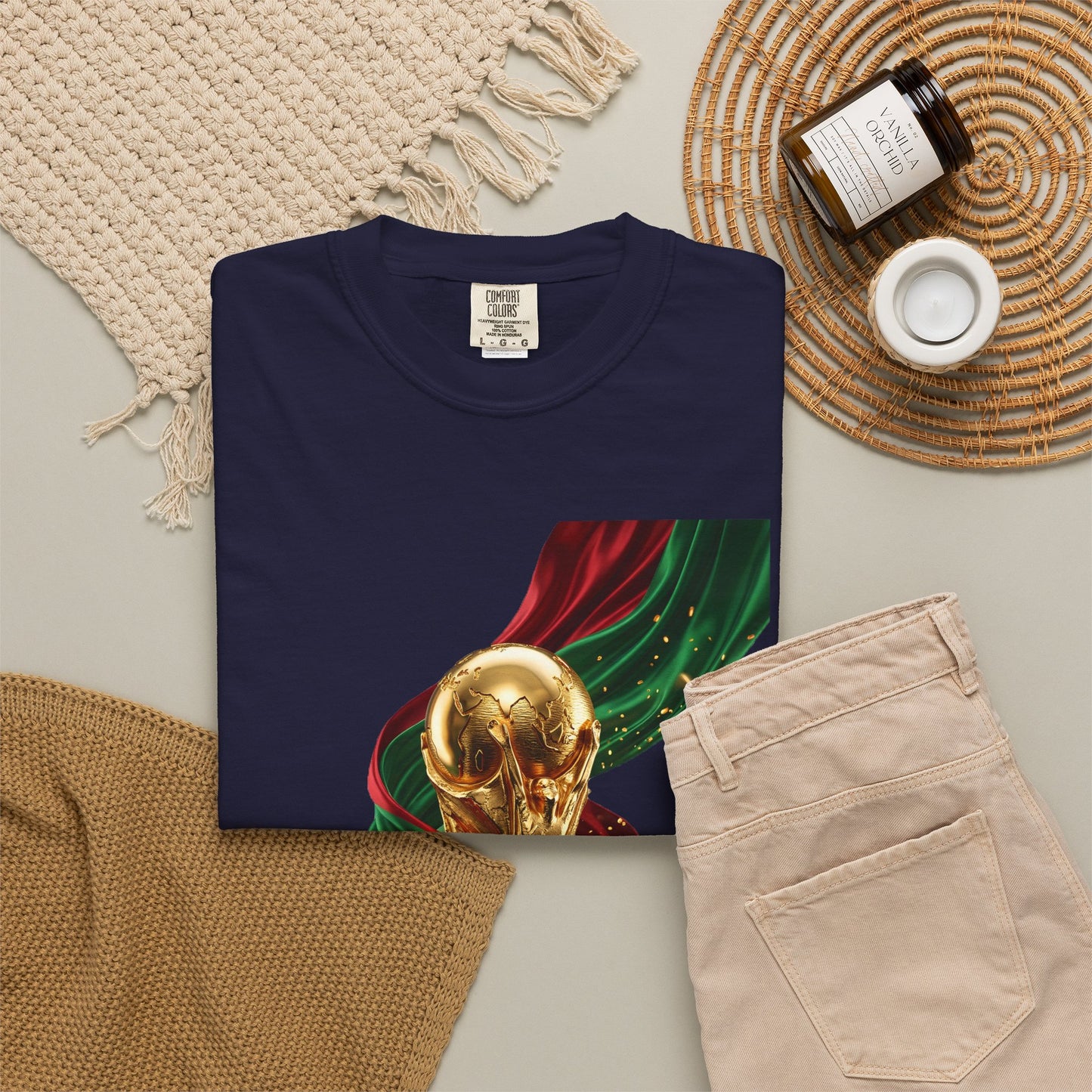 Portugal Football 'Onda de Glória' Dynamic Ribbon Trophy | Premium Graphic Tee