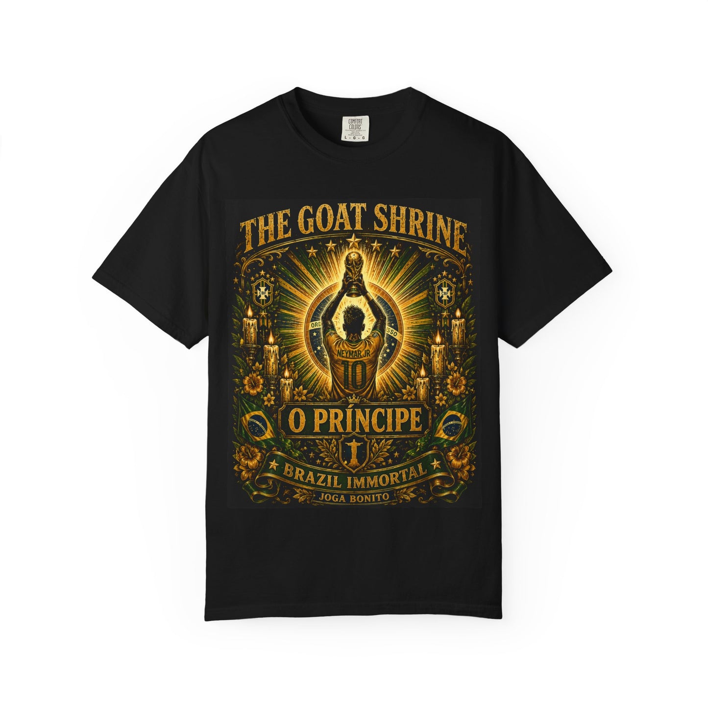 Neymar Jr O Príncipe Goat Shrine PNG | Brazil Number 10 Joga Bonito Soccer Graphic Design File | Brazil Immortal Shirt
